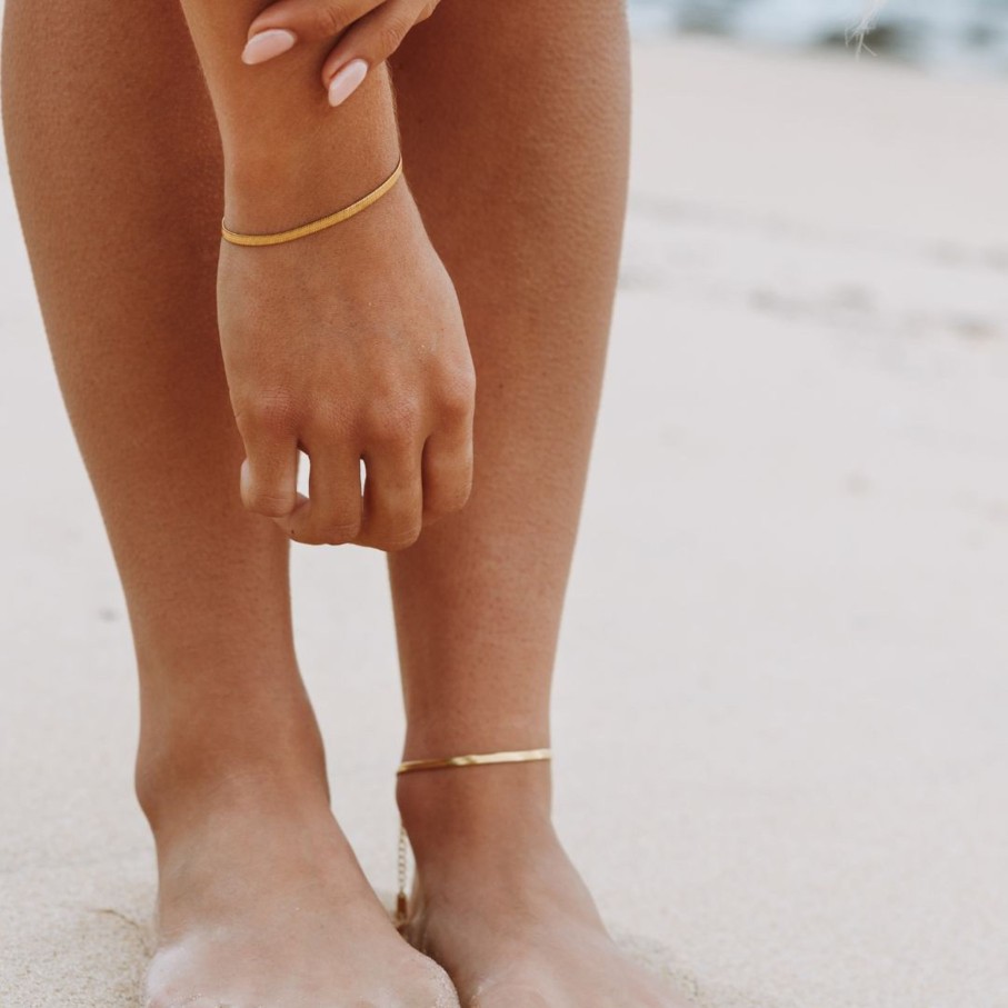 Atolea Jewelry Kauai Herringbone Anklet | Anklets