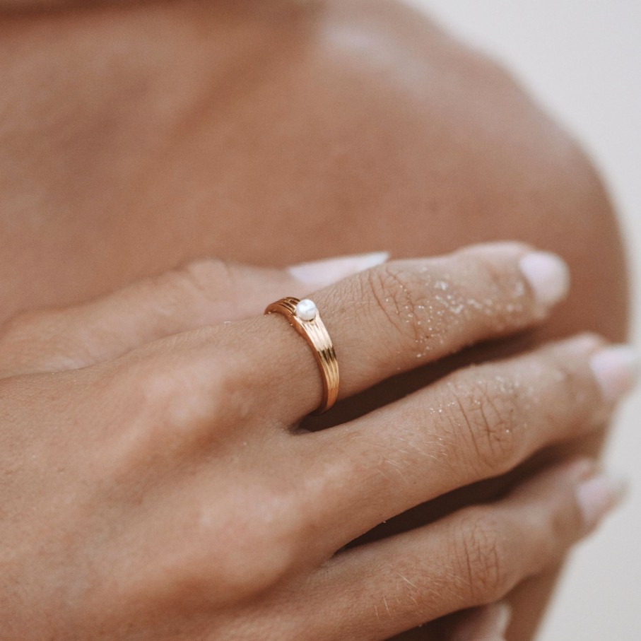 Atolea Jewelry Dainty Pearl Ring | Rings