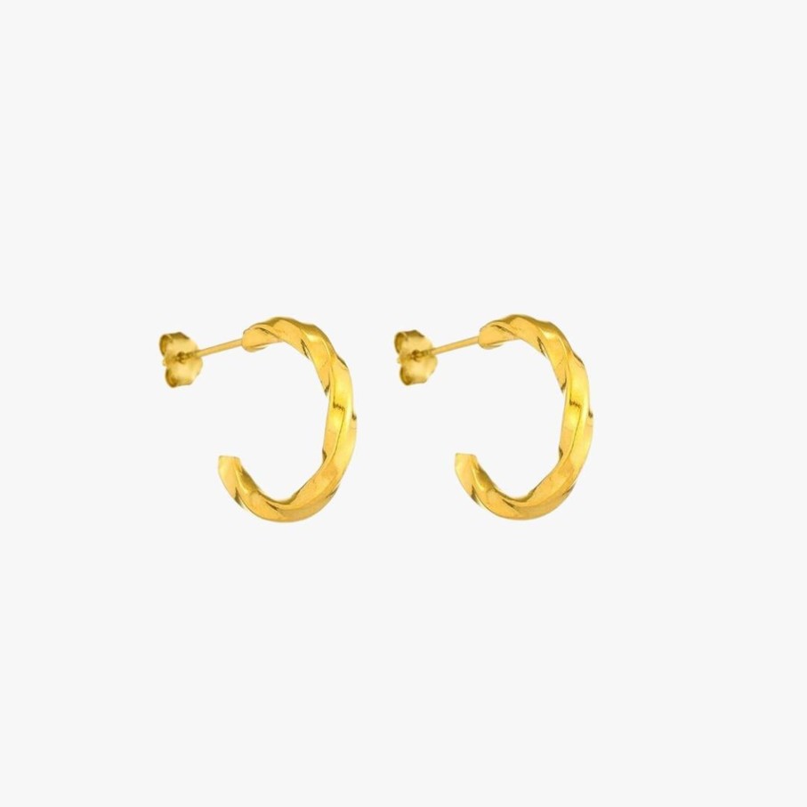 Atolea Jewelry Twisted Gold Hoop Earrings | Earrings