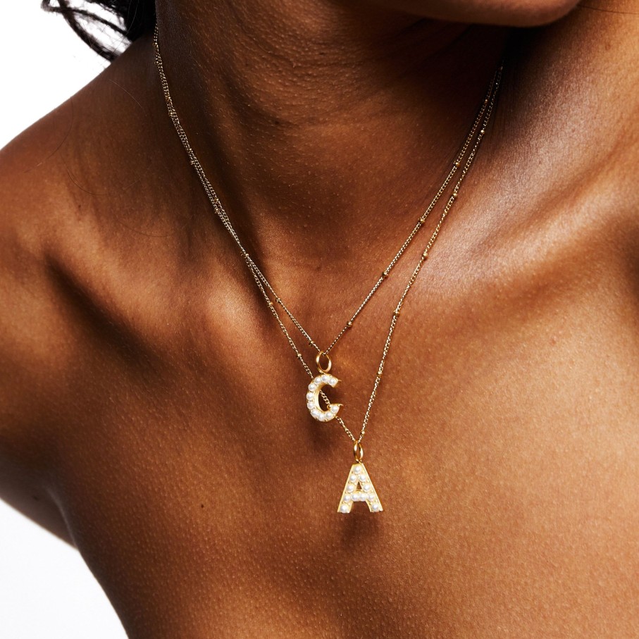 Atolea Jewelry Pearl Initial Necklace | Necklaces