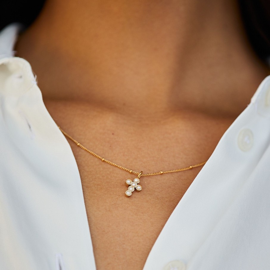 Atolea Jewelry Pearl Cross Necklace | Necklaces