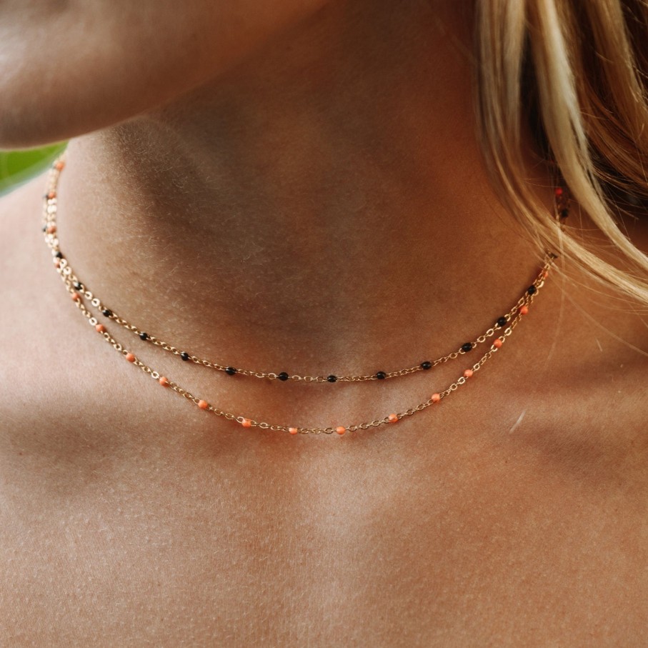 Atolea Jewelry Tangerine Beaded Choker | Necklaces